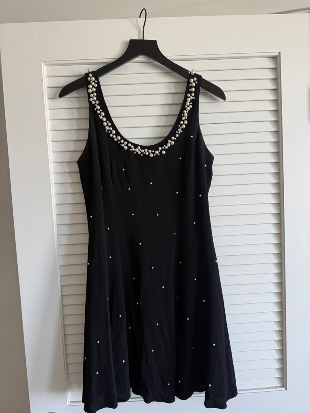 CDC Vintage Black Pearl Rhinestone Mini Dress Cocktail Size 8